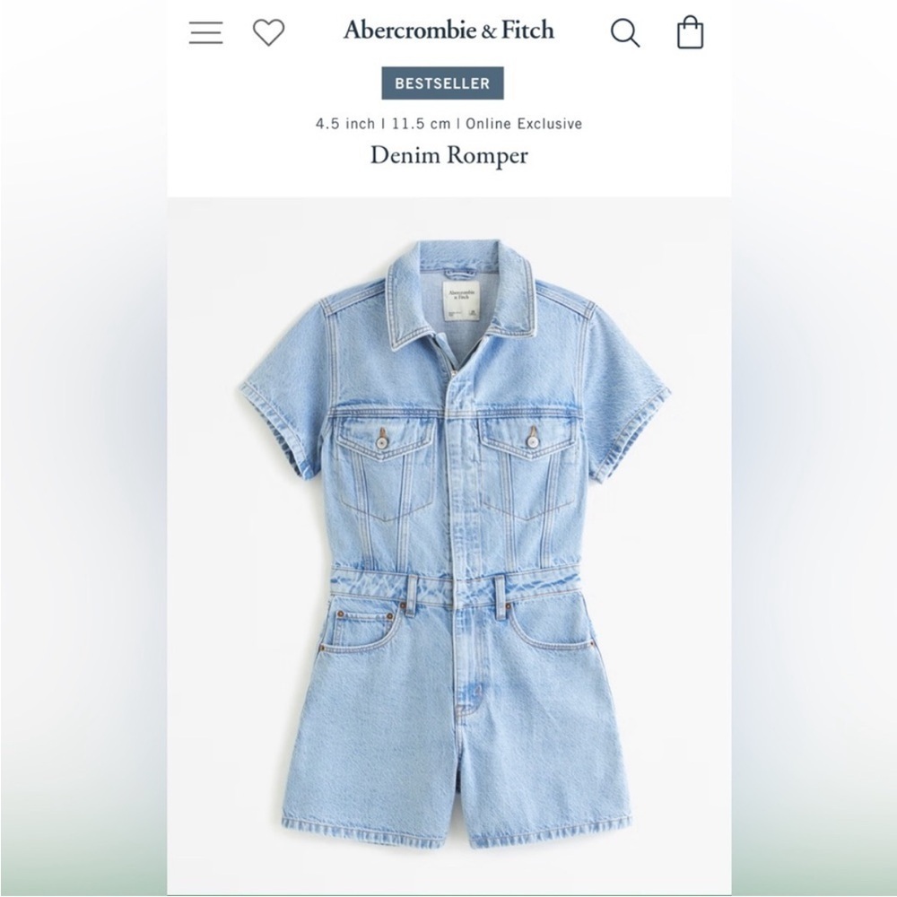 Abercrombie & Fitch Light Blue Denim Romper